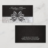 白黒リボン/《写真》ぼけ味 名刺 (正面/裏面)