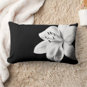白黒リリー ランバークッション (ブランケット)