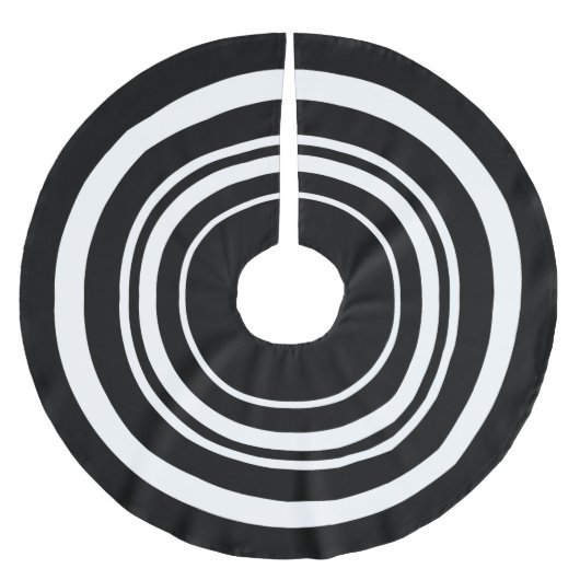 白黒リングや輪クリスマスツリースカート ブラッシュドポリエステルツリースカート (正面)