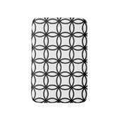 白黒リングや輪 バスマット (正面縦)