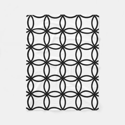 白黒リングや輪 フリースブランケット (正面)