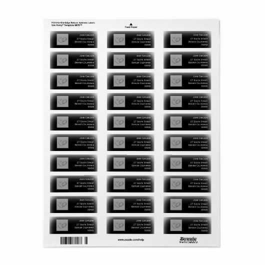 白黒リング結婚の住所 シール (フルシート)