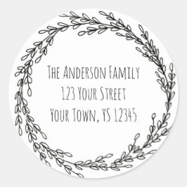 白黒リースフローラアドレス ラウンドシール