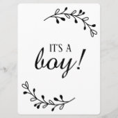 白黒リース妊娠ジェンダー写真サイン (裏面)