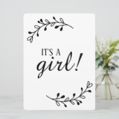 白黒リース妊娠ジェンダー写真サイン (スタンド正面)