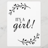 白黒リース妊娠ジェンダー写真サイン (正面)