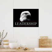 白黒リーダーシップ大胆不敵イーグルポスター ポスター (キッチン)
