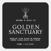 白黒リードシンプルディフューザラベル スクエアシール (正面)