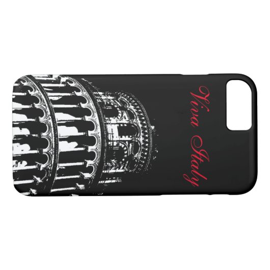 白黒リーニングタワーオブピサイタリアヴィヴァイタリア Case-Mate iPhoneケース (裏面(横))
