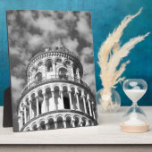 白黒リーニングタワーオブピサイタリア フォトプラーク (側面)