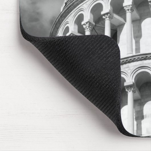 白黒リーニングタワーオブピサイタリア マウスパッド (コーナー)