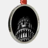 白黒リーニングタワーオブピサイタリア メタルオーナメント (右)