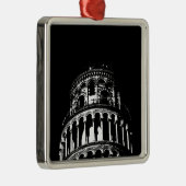 白黒リーニングタワーオブピサイタリア メタルオーナメント (右)
