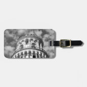 白黒リーニングタワーオブピサイタリア ラゲッジタグ (正面横)