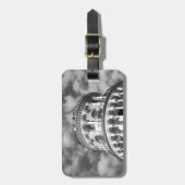 白黒リーニングタワーオブピサイタリア ラゲッジタグ (正面縦)