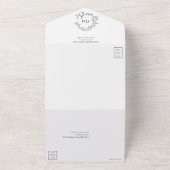 白黒リーピークレストモノグラム結婚ズ オールインワン招待状 (外側)