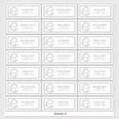 白黒リーフィクレストモノグラムゲストアドレスS シール (シート)