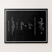 白黒リーフ結婚式招待状パズル ジグソーパズル (横)