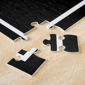 白黒リーフ結婚式招待状パズル ジグソーパズル (側面)