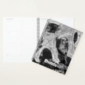 白黒リーフ自然 プランナー手帳 (ディスプレー)