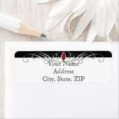 白黒ルビーアクセントアニバーサリー差出人住所 ラベル (インサイチュ)