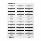 白黒ルビーアクセントアニバーサリー差出人住所 ラベル (フルシート)