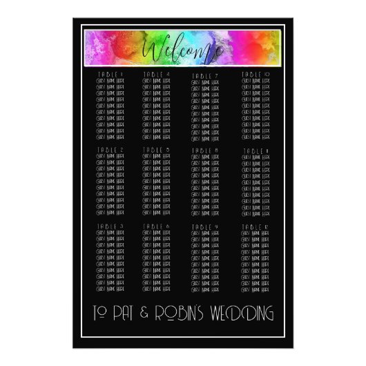 白黒レインボーインクのシーティングチャートプリント フォトプリント            (正面)