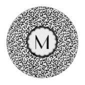 白黒レオパード一文字 カッティングボード (正面)