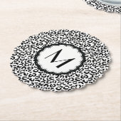 白黒レオパード一文字 ペーパーコースター (アングル)