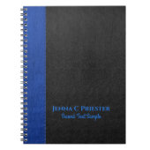 白黒レザーのフェイクテクスチャー手帳 ノートブック (正面)