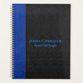 白黒レザーのフェイクテクスチャー手帳 プランナー手帳