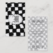 白黒レジ係の抽象芸術 名刺 (正面/裏面)