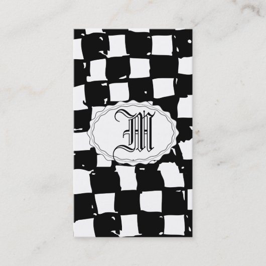 白黒レジ係の抽象芸術 名刺 (正面)