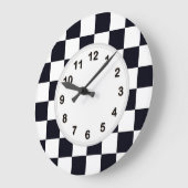 白黒レジ係パターン ラージ壁時計 (傾斜)