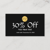 白黒レストランQrコードメニューと 割引カード (正面)