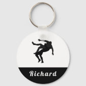 白黒レスリングテーマデザインレスラー名 キーホルダー (正面)