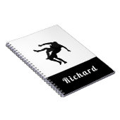 白黒レスリングテーマデザインレスラー名 ノートブック (右側)