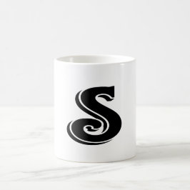 白黒レターSモノグラム コーヒーマグカップ