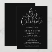 白黒レッツ卒業祝パーティー 招待状 (正面/裏面)