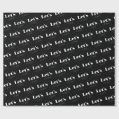 白黒レッツ祝誕生日 ラッピングペーパー (フラット)