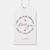 白黒レッドシンプルミニマリストラブバレンタイン ギフトタグ (正面)