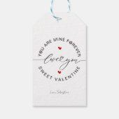 白黒レッドシンプルミニマリストラブバレンタイン ギフトタグ (裏面)