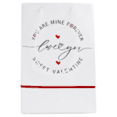 白黒レッドシンプルミニマリストラブバレンタイン ミディアムペーパーバッグ (正面)