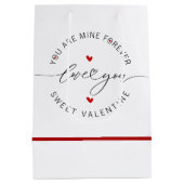 白黒レッドシンプルミニマリストラブバレンタイン ミディアムペーパーバッグ (裏面)