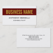 白黒レッドストライプ金ゴールド魅力的名刺 名刺 (正面/裏面)