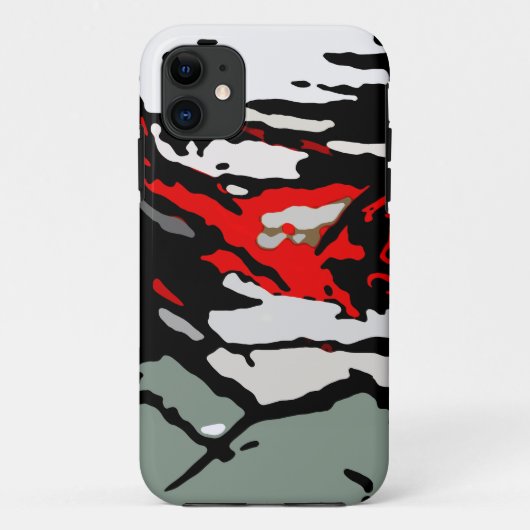 白黒レッドターコイズパターン Case-Mate iPhoneケース (裏面)