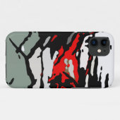 白黒レッドターコイズパターン Case-Mate iPhoneケース (裏面(横))