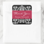 白黒レッドダマスクサンキューV9 スクエアシール (バッグ)