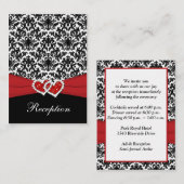 白黒レッドダマスク、ハートエンクロージャカード エンクロージャーカード (正面/裏面)