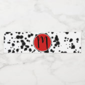 白黒レッドダルマティアンスポットバースデーパーティー ペットボトルラベル (シングルラベル)